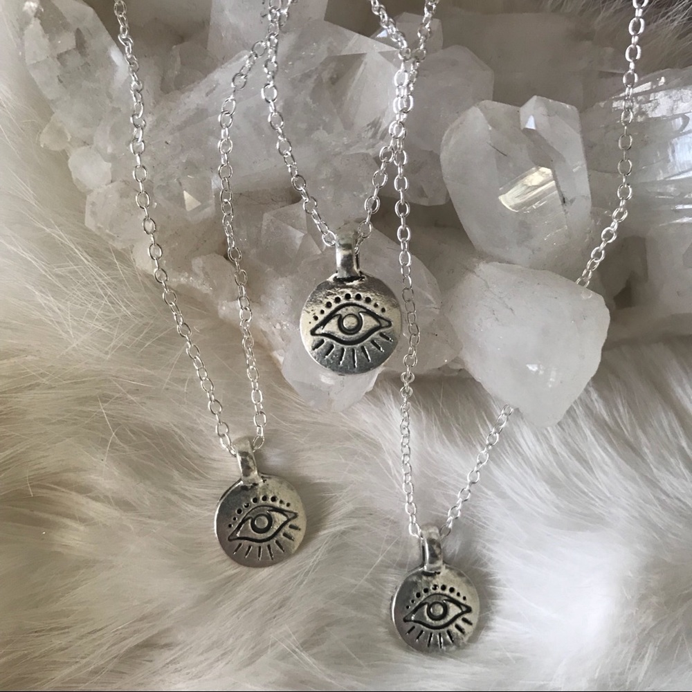 Inner vision eye necklace silver or gold